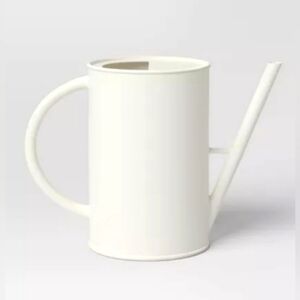 .66 gal Iron Long Spout Outdoor Watering Can with Powder Coat Finish Sour Cream